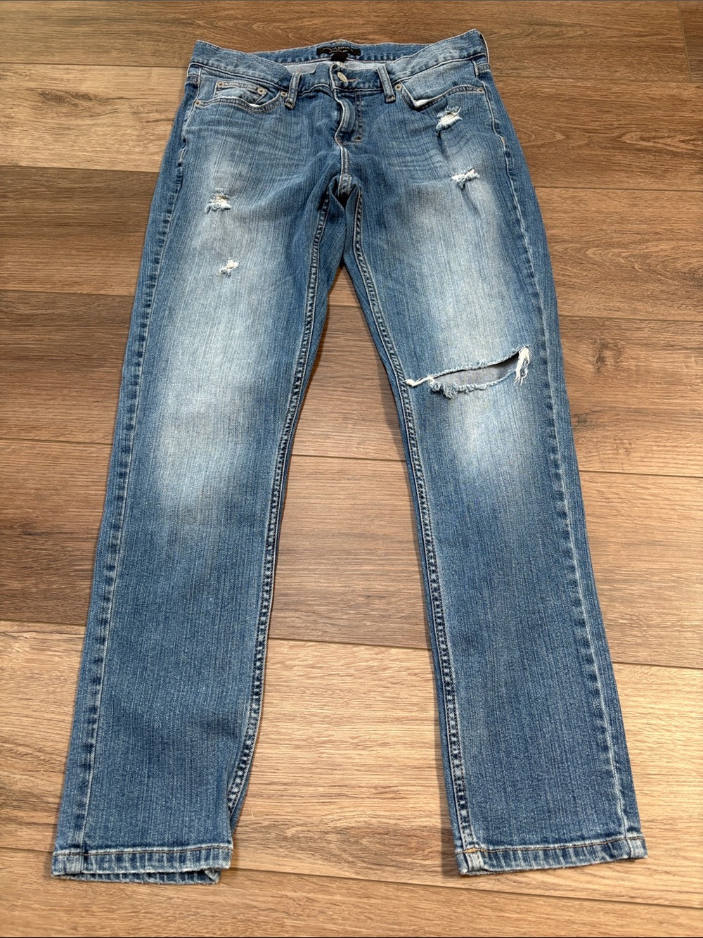 Banana Republic Blue Denim Boyfriend Jeans Label 27 waist straight leg slim